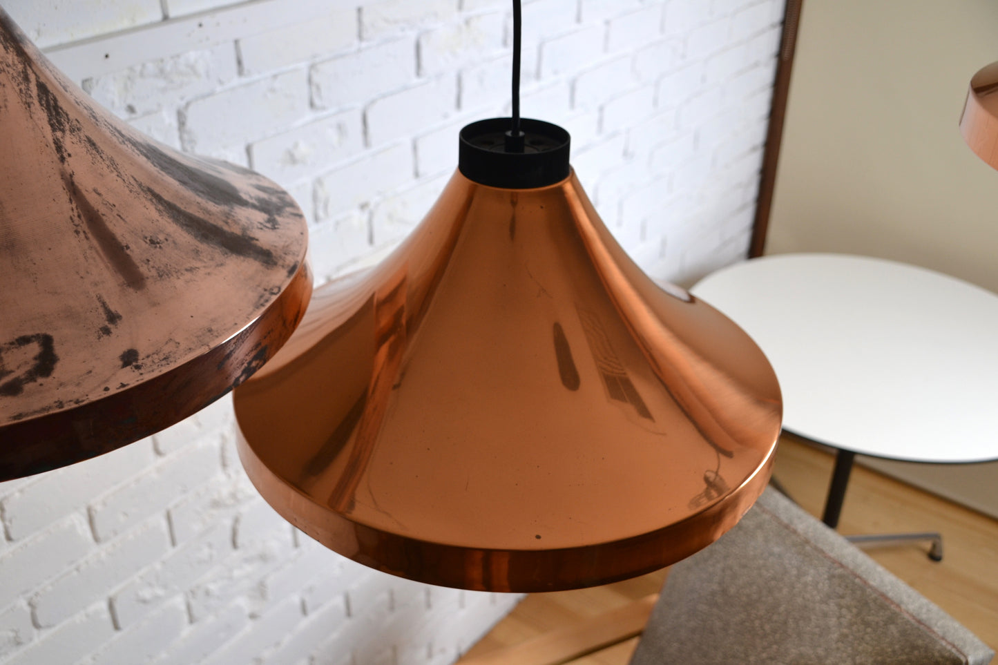 Vintage Danish copper pendant light