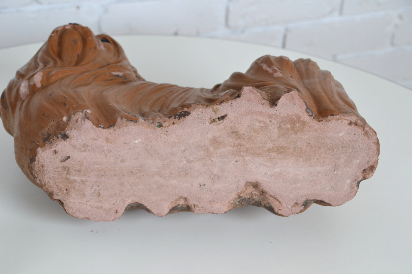 Mid century concrete dog sculpture / Shih Tzu garden ornament
