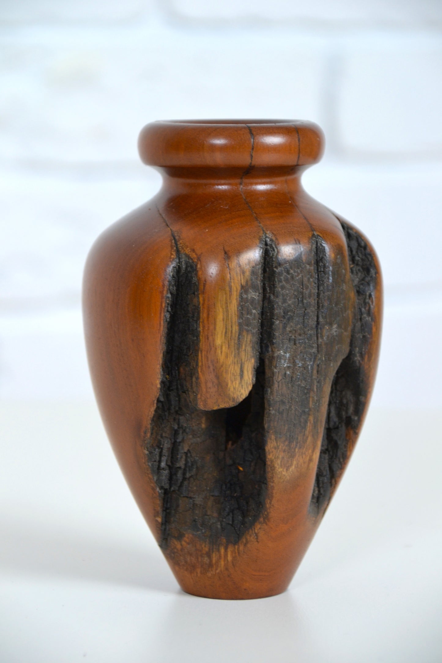 Highly unique abstract art wooden vase / bush fire sculpture