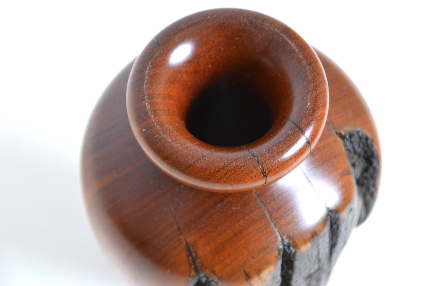 Highly unique abstract art wooden vase / bush fire sculpture