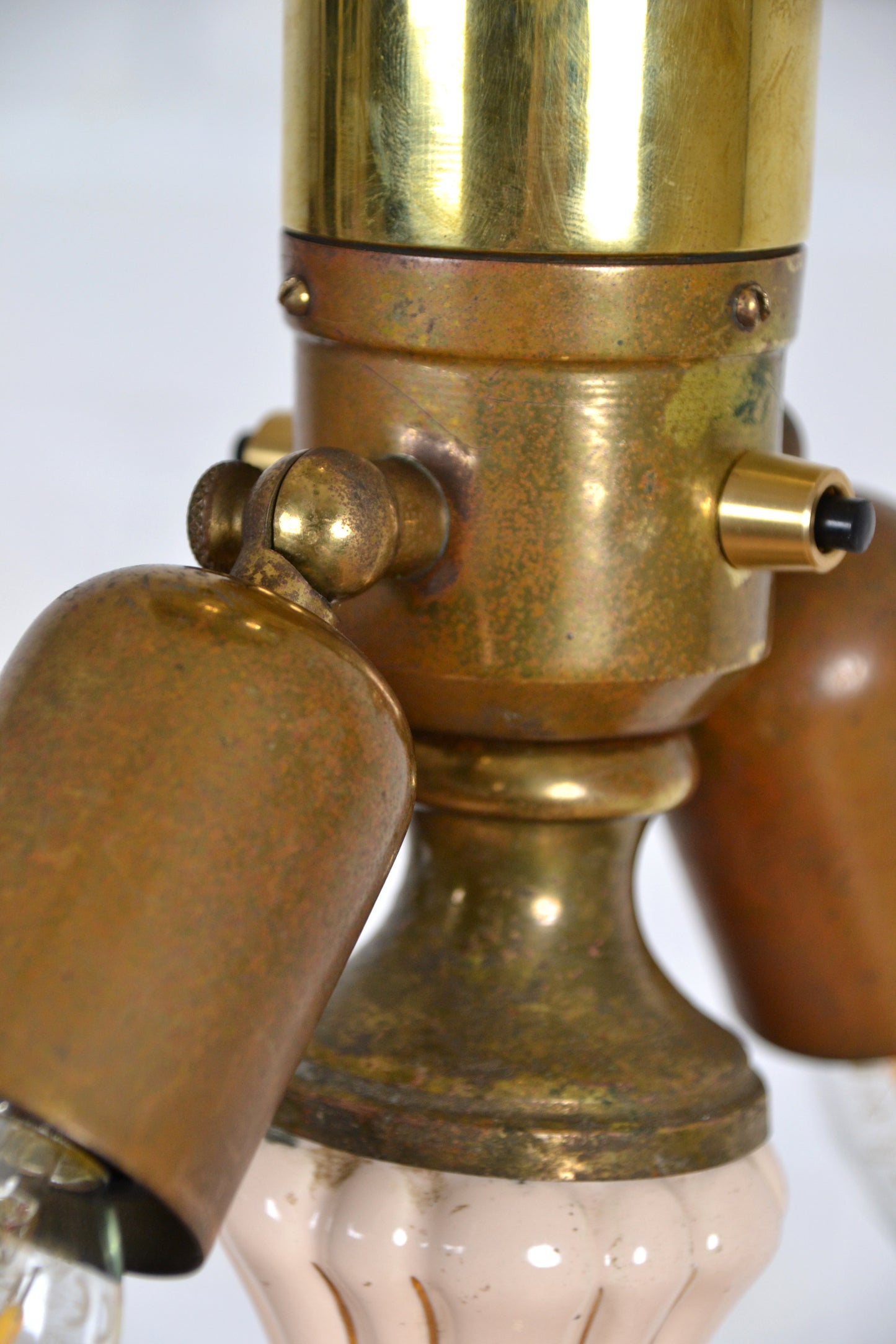 Mid Century unique Italian brass & ceramic floor lamp