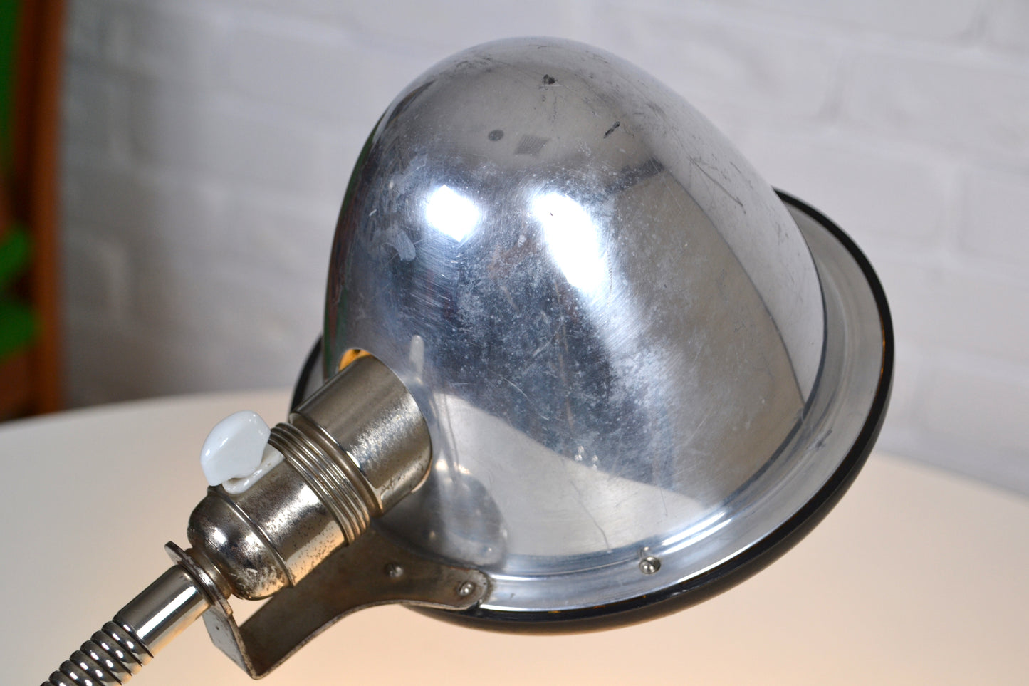 Vintage European industrial goose-neck lamp