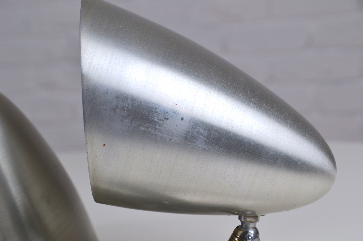 Pair mid century aluminium wall sconces Kempthorne / BECO