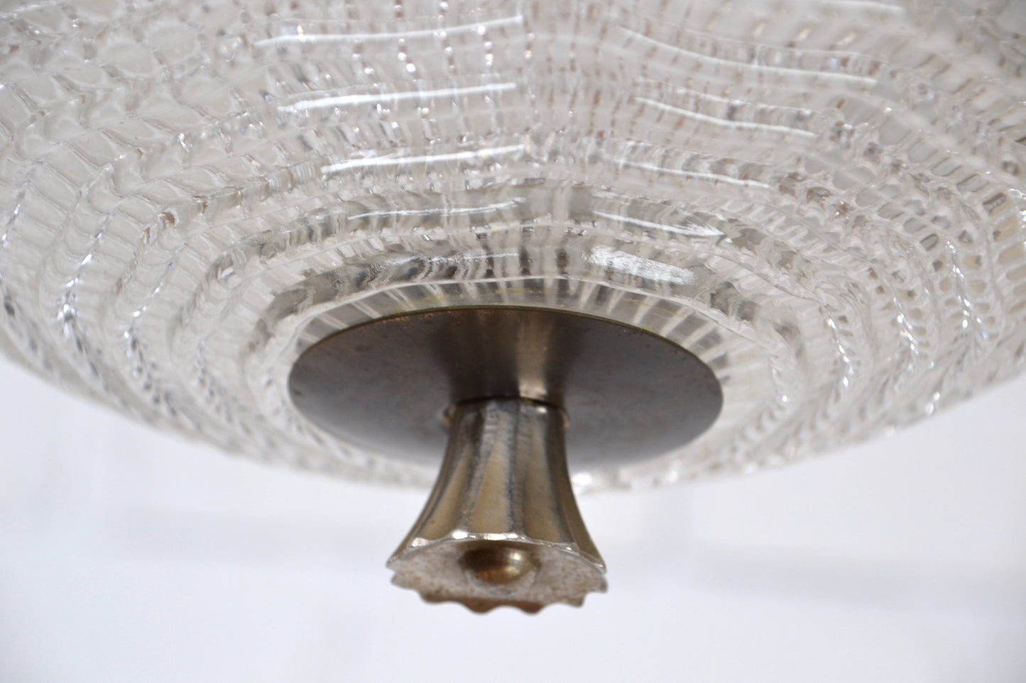 Mid centurySwedish Flush-mount Crystal chandelier by Carl Fagerlund / Orrefors x3 available