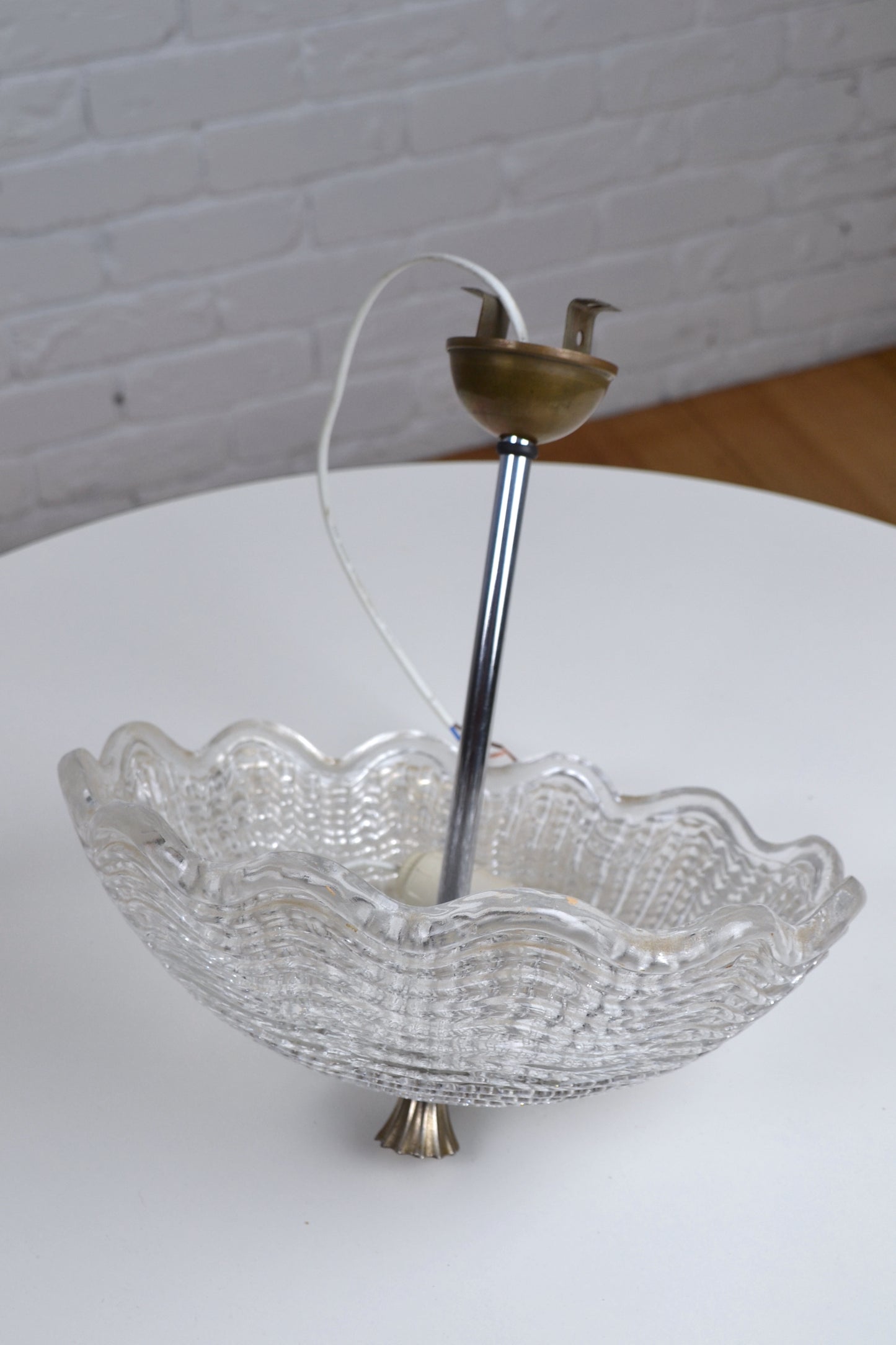Mid centurySwedish Flush-mount Crystal chandelier by Carl Fagerlund / Orrefors x3 available