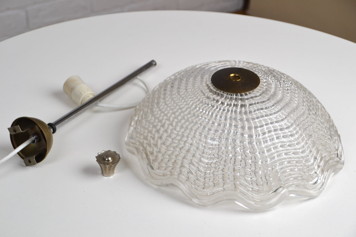 Mid centurySwedish Flush-mount Crystal chandelier by Carl Fagerlund / Orrefors x3 available