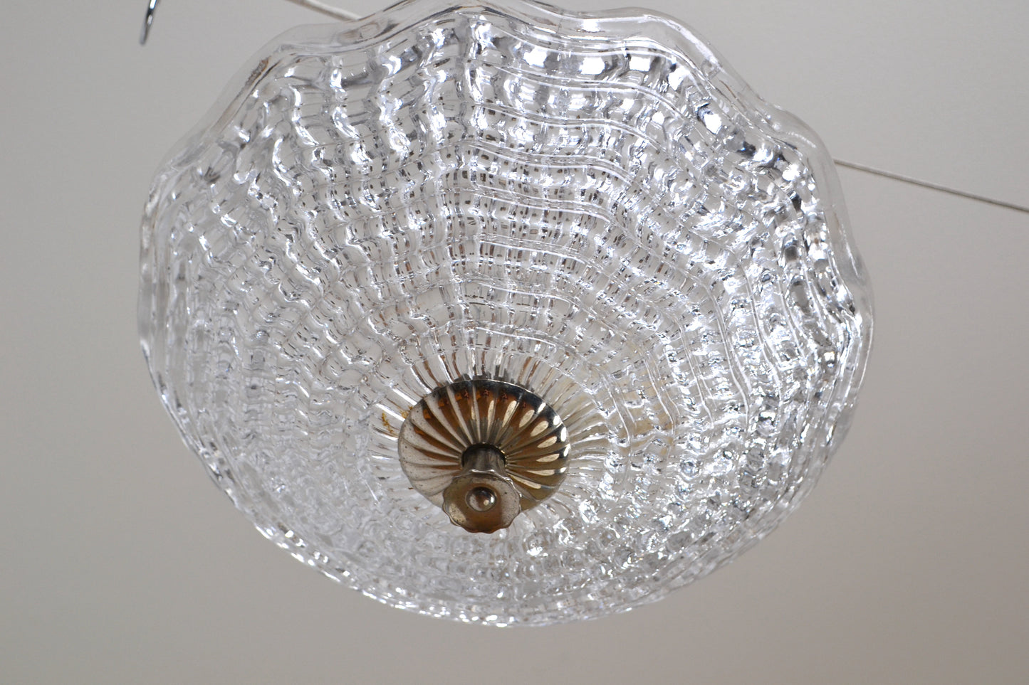 Mid centurySwedish Flush-mount Crystal chandelier by Carl Fagerlund / Orrefors x3 available