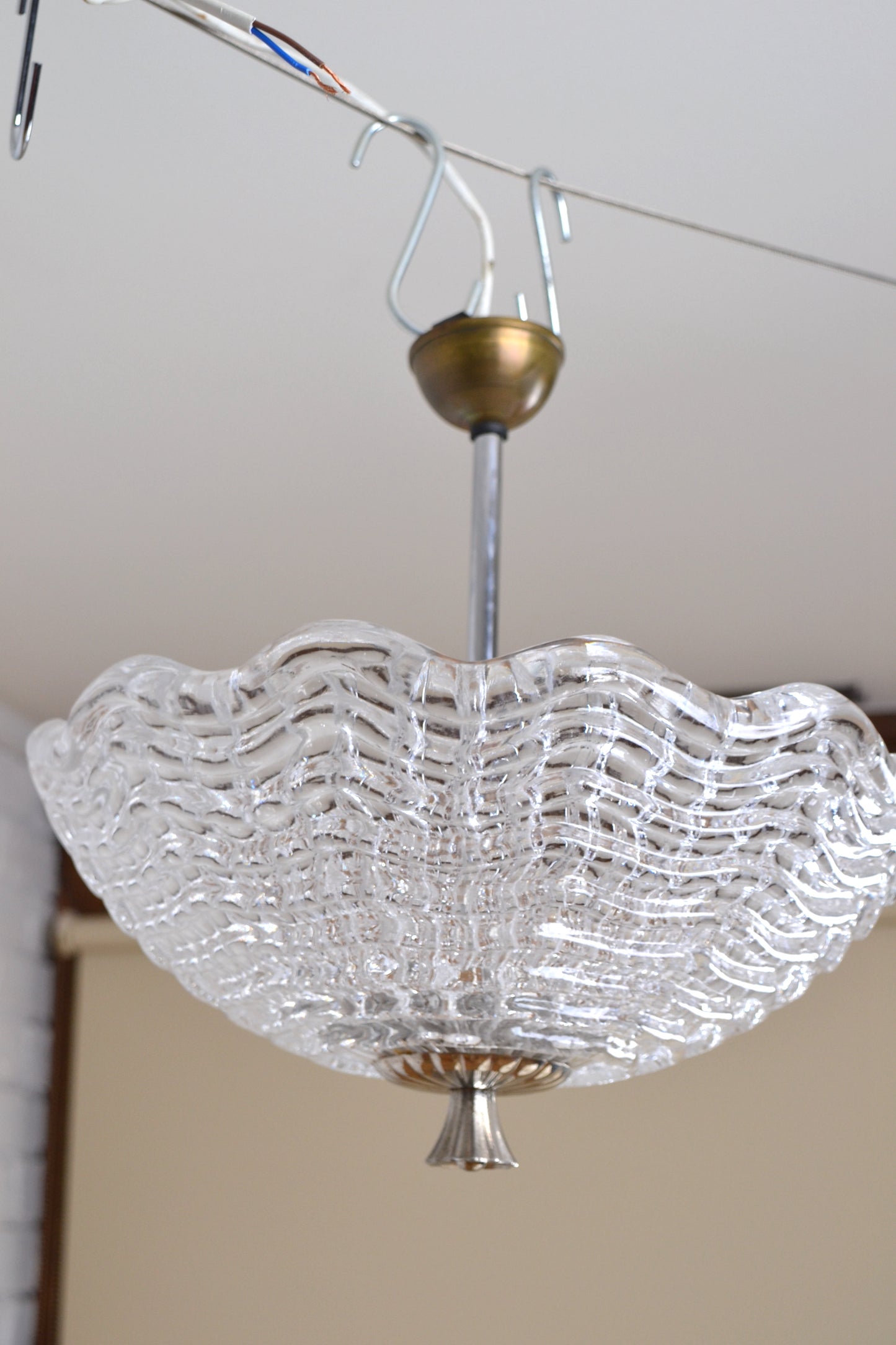 Mid centurySwedish Flush-mount Crystal chandelier by Carl Fagerlund / Orrefors x3 available