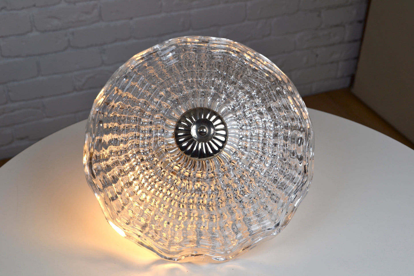 Mid centurySwedish Flush-mount Crystal chandelier by Carl Fagerlund / Orrefors x3 available