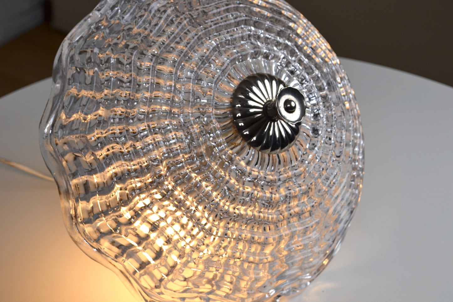 Mid centurySwedish Flush-mount Crystal chandelier by Carl Fagerlund / Orrefors x3 available