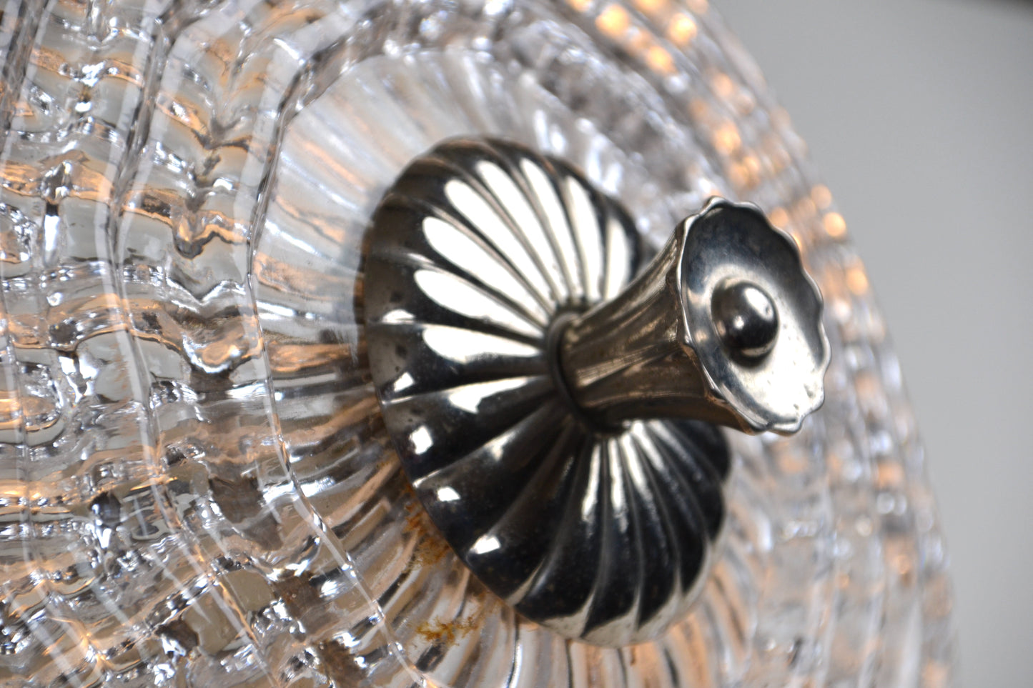 Mid centurySwedish Flush-mount Crystal chandelier by Carl Fagerlund / Orrefors x3 available