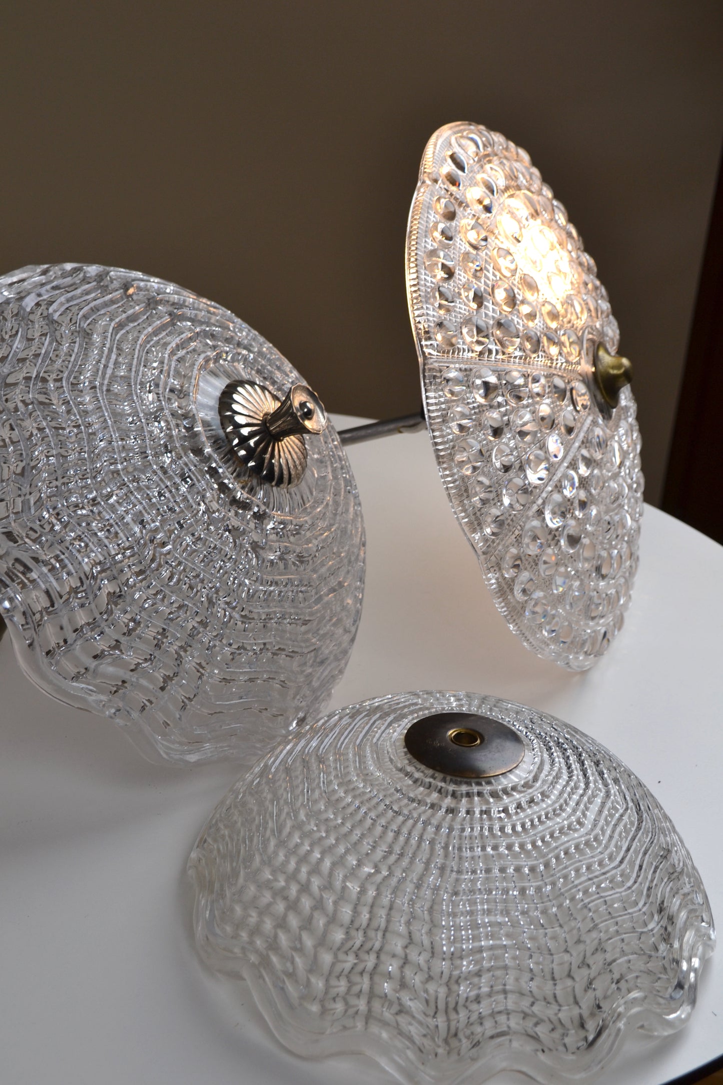 Mid centurySwedish Flush-mount Crystal chandelier by Carl Fagerlund / Orrefors x3 available