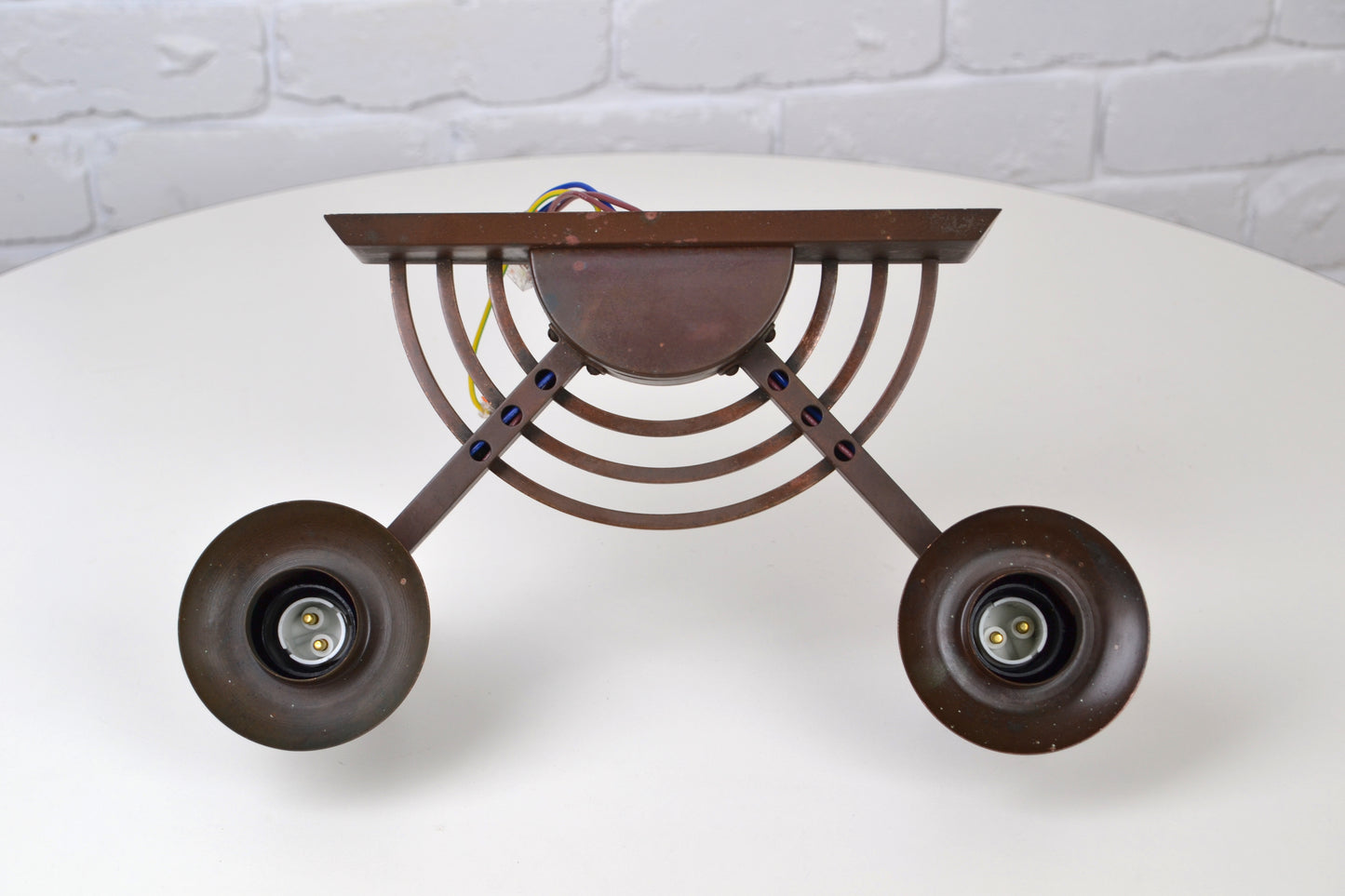 Art Deco / Decorative Arts copper banded wall sconce 1920s *Rare