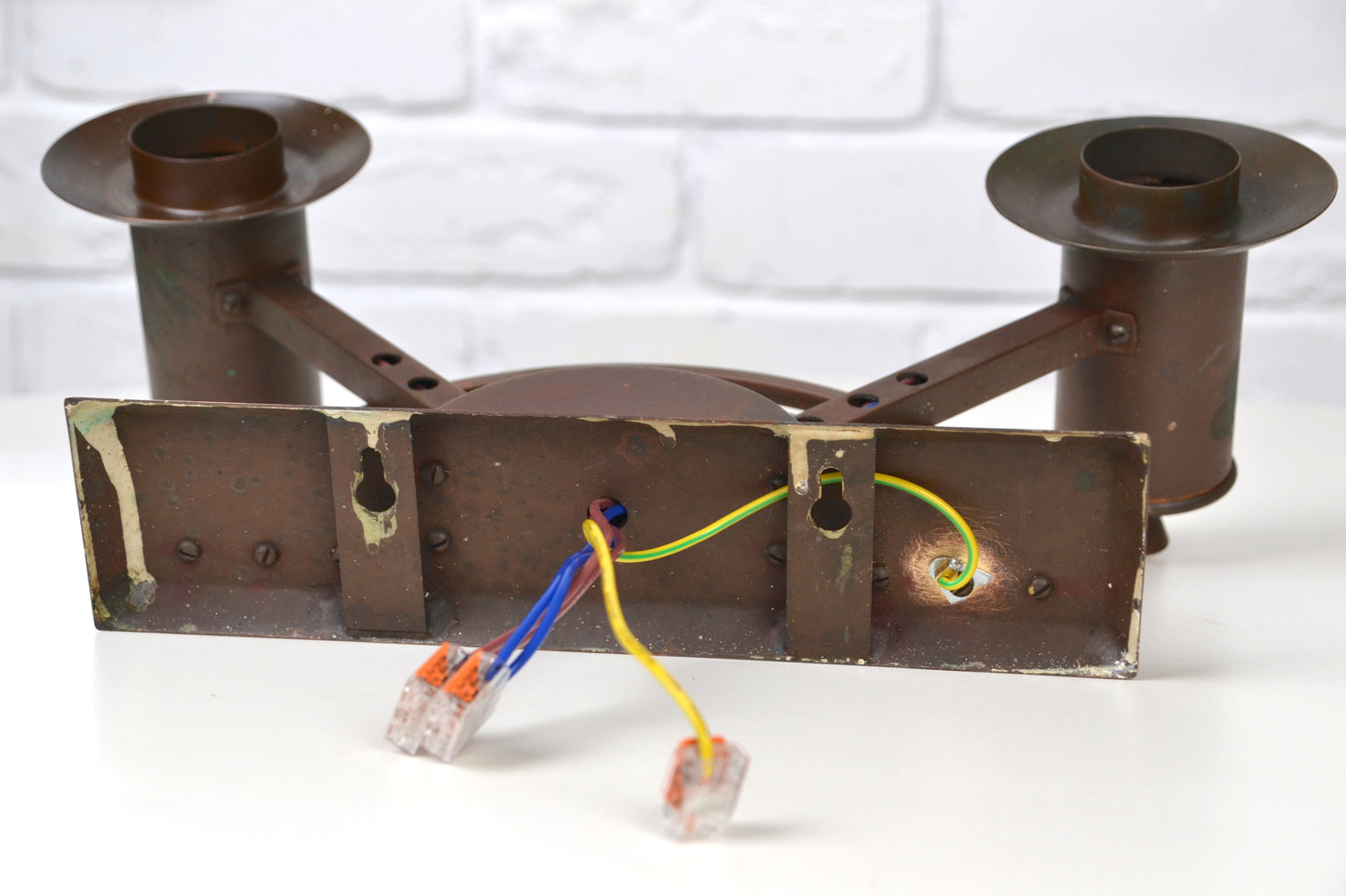 Art Deco / Decorative Arts copper banded wall sconce 1920s *Rare