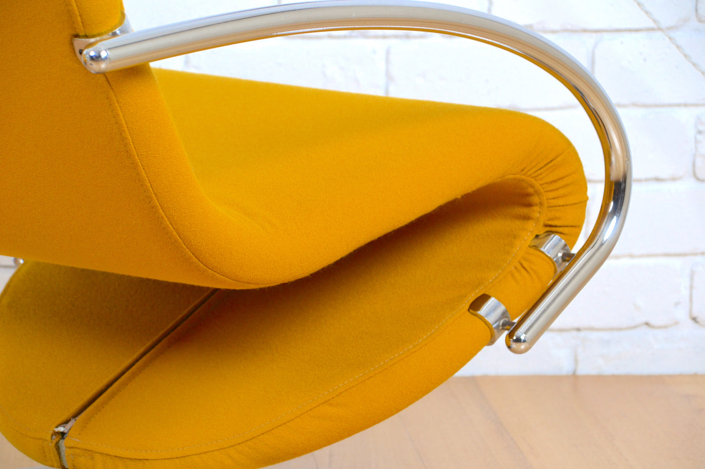 Verner Panton 123 Lounge swivel armchairs Fritz Hansen Denmark 1975 RESTORED Eco wool