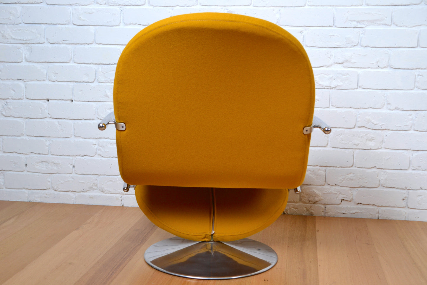 Verner Panton 123 Lounge swivel armchairs Fritz Hansen Denmark 1975 RESTORED Eco wool