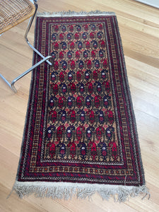 Afghan Baluchi vintage pure wool prayer rug pattern carpet / rug 2m