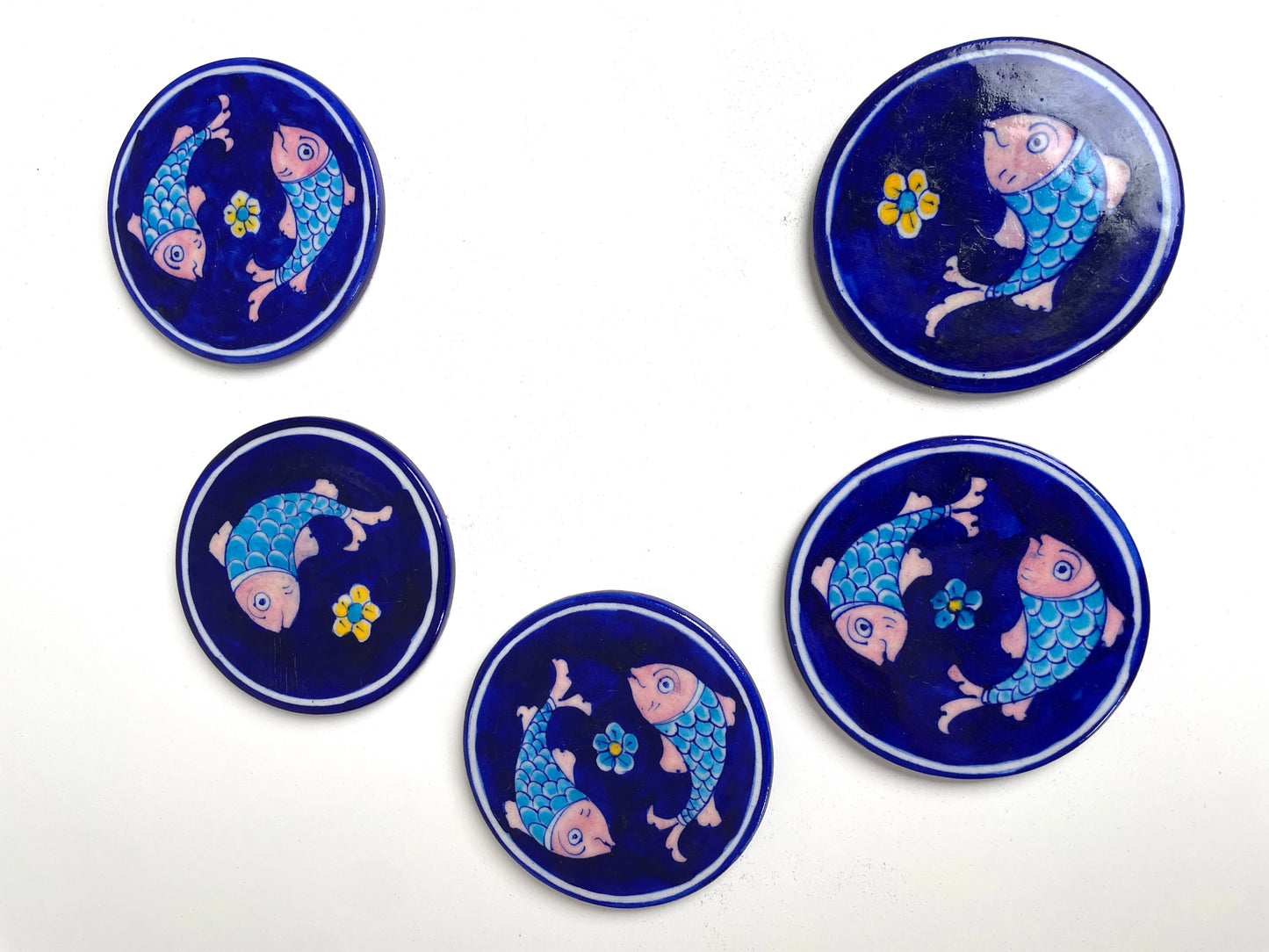 Vintage ceramic coasters (set of five)