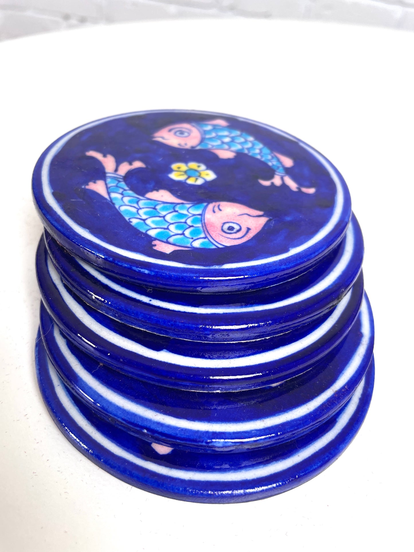 Vintage ceramic coasters (set of five)