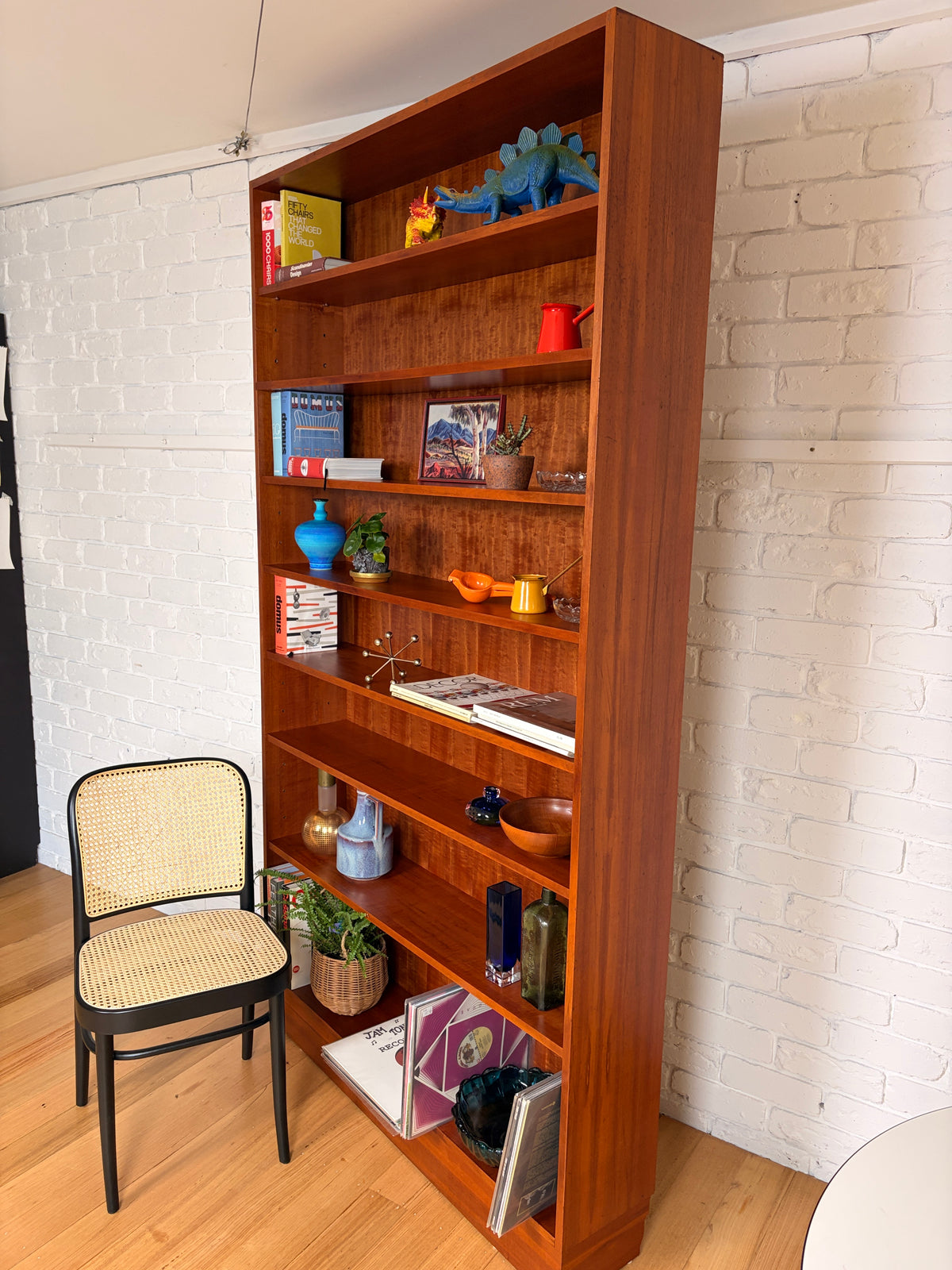 Impressive Mid century home library 7 shelf bookshelf cabinet 2.2 meters
