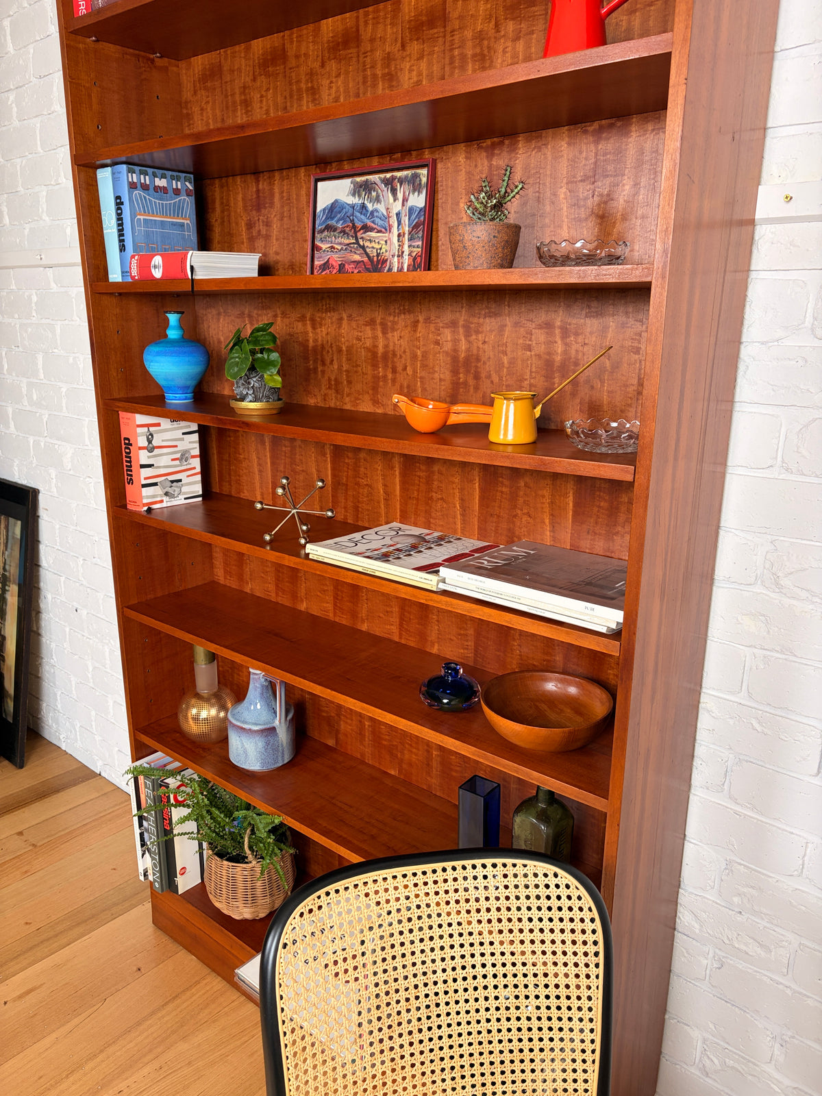 Impressive Mid century home library 7 shelf bookshelf cabinet 2.2 meters
