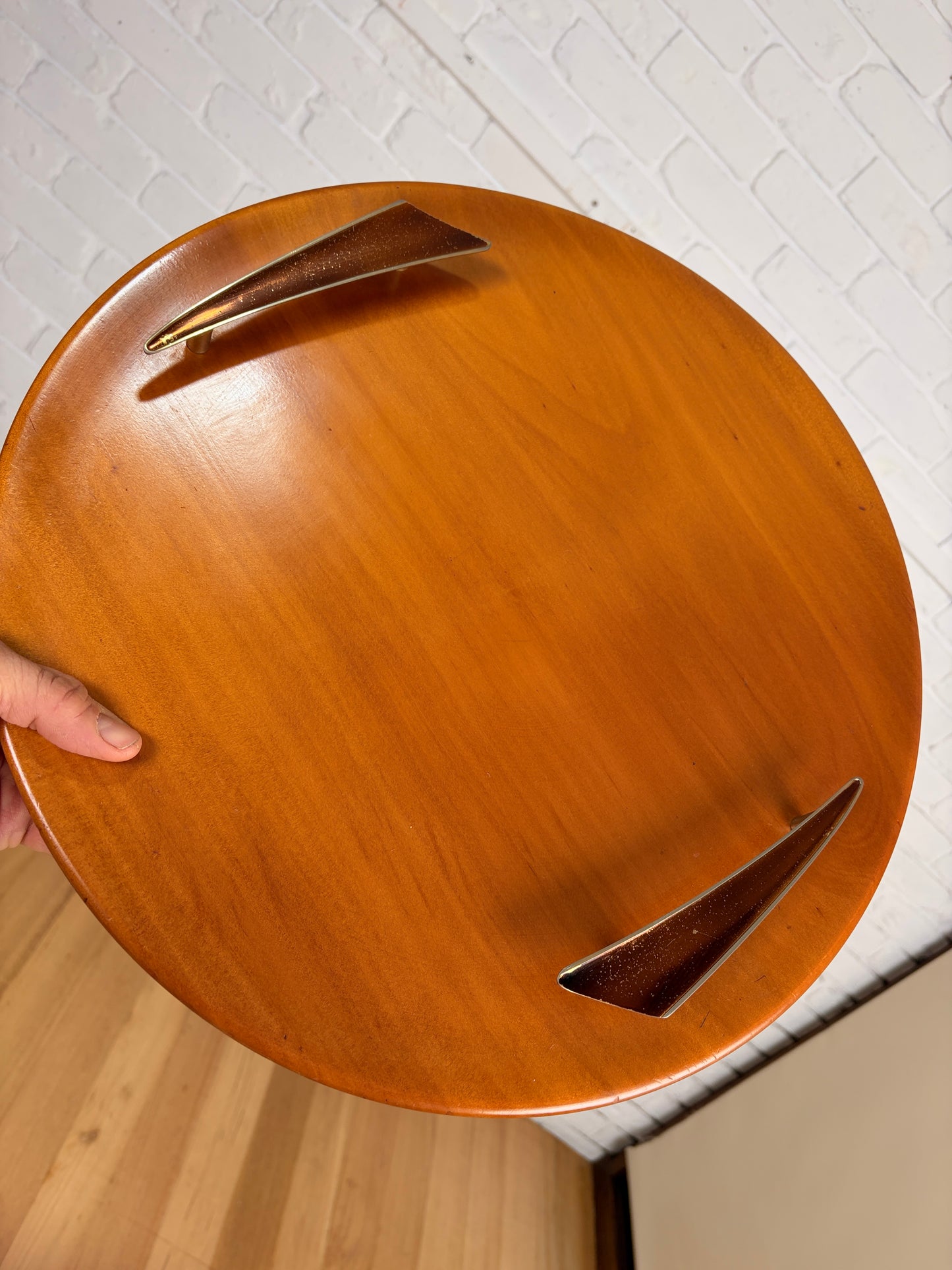 Mid century Australian large timber drinks tray
