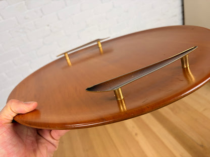 Mid century Australian large timber drinks tray