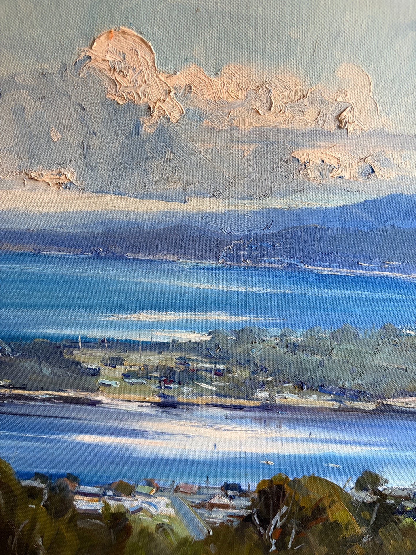 Vintage landscape art work painting by Lauren D Kermond