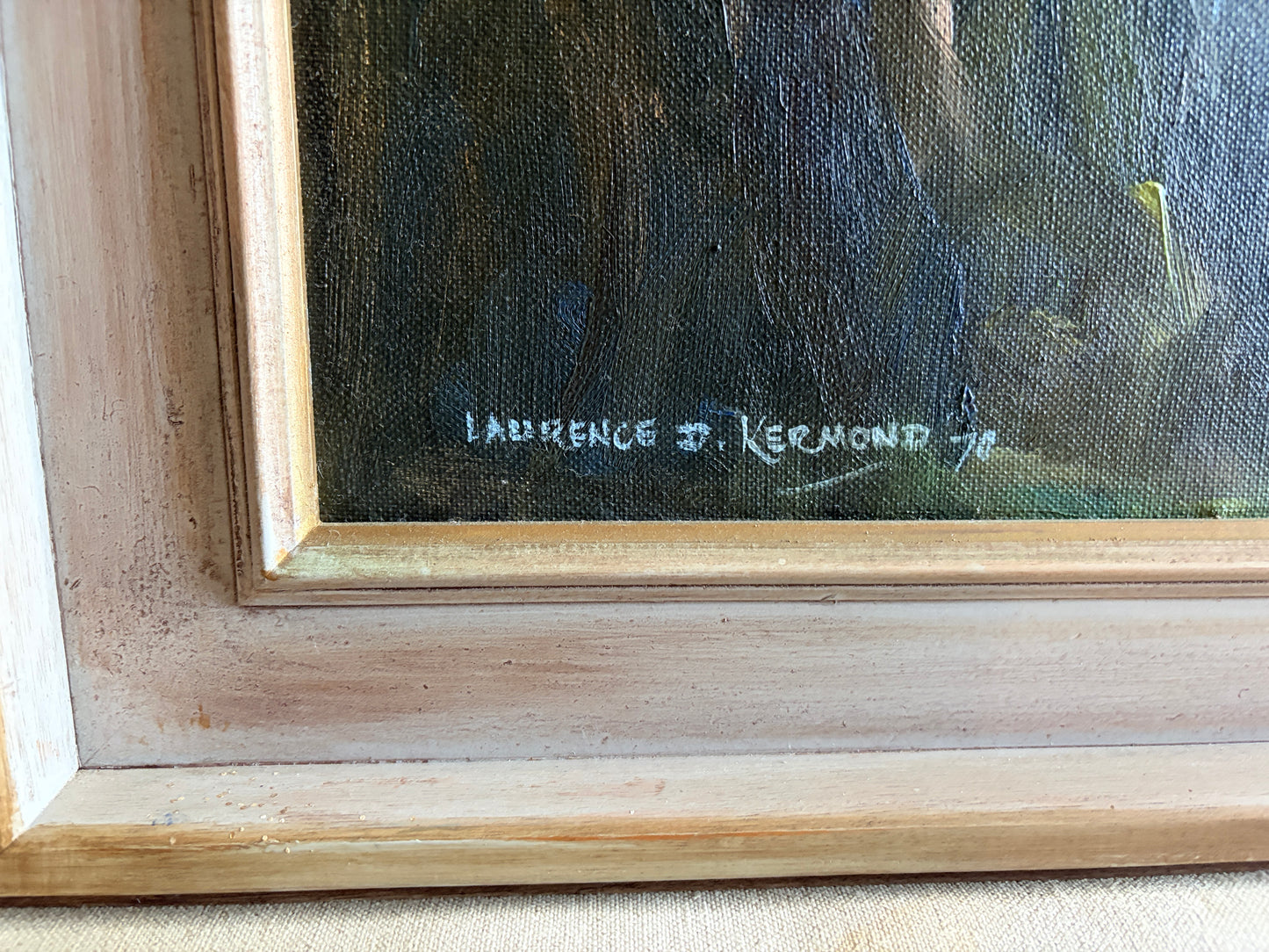 Vintage landscape art work painting by Lauren D Kermond