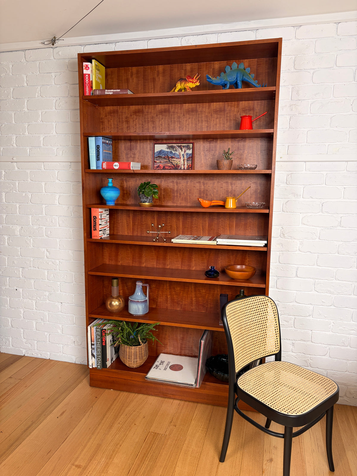 Impressive Mid century home library 7 shelf bookshelf cabinet 2.2 meters