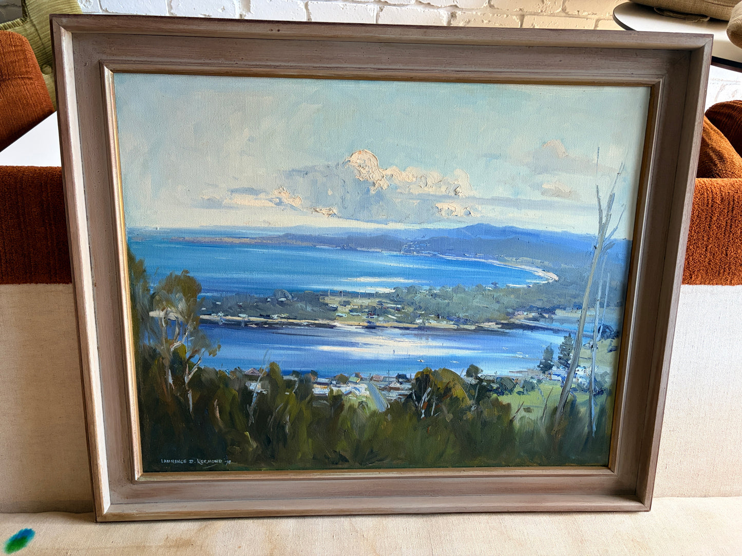 Vintage landscape art work painting by Lauren D Kermond