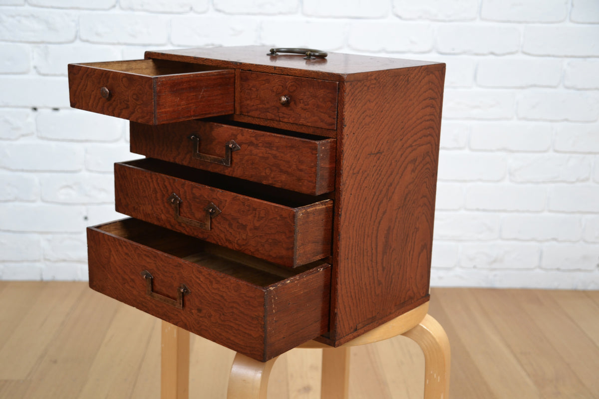 Japanese 1920s Shonai Tansu- calligraphy Haribako small box