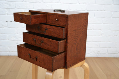 Japanese 1920s Shonai Tansu- calligraphy Haribako small box