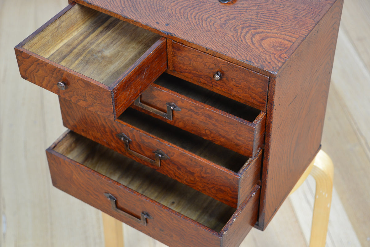 Japanese 1920s Shonai Tansu- calligraphy Haribako small box