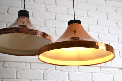 Vintage Danish copper pendant light