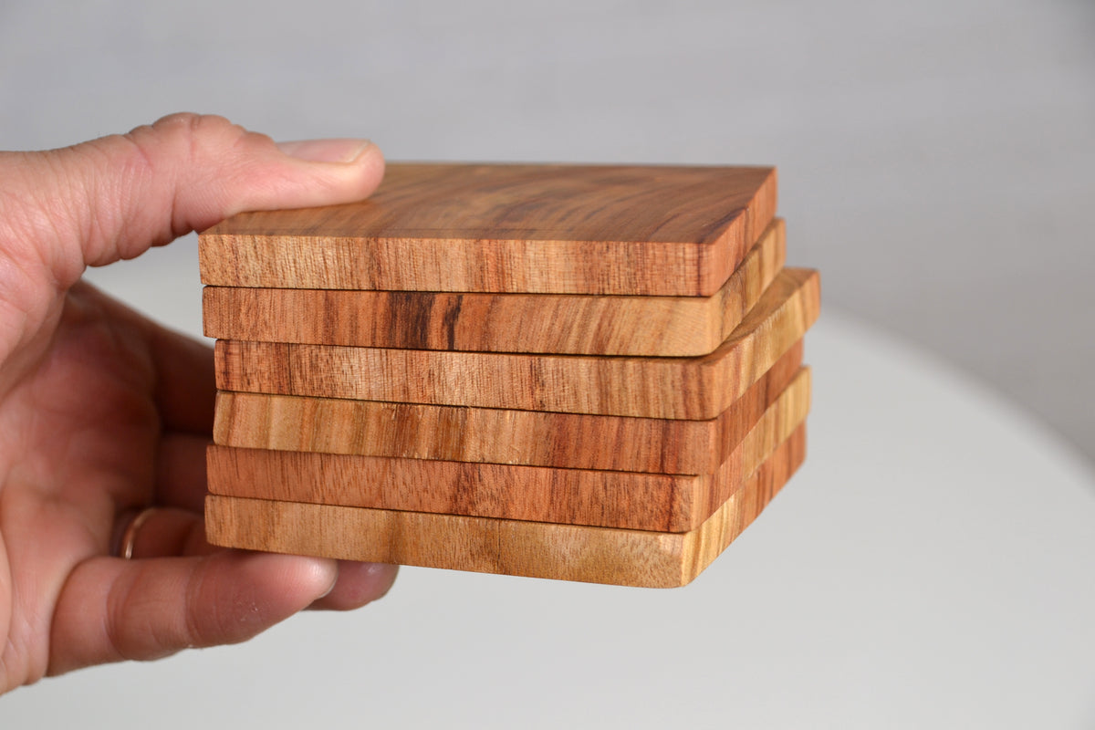 Timber tea / drinks coasters / place mats - eco friendly / hand made Camphor Laura wood