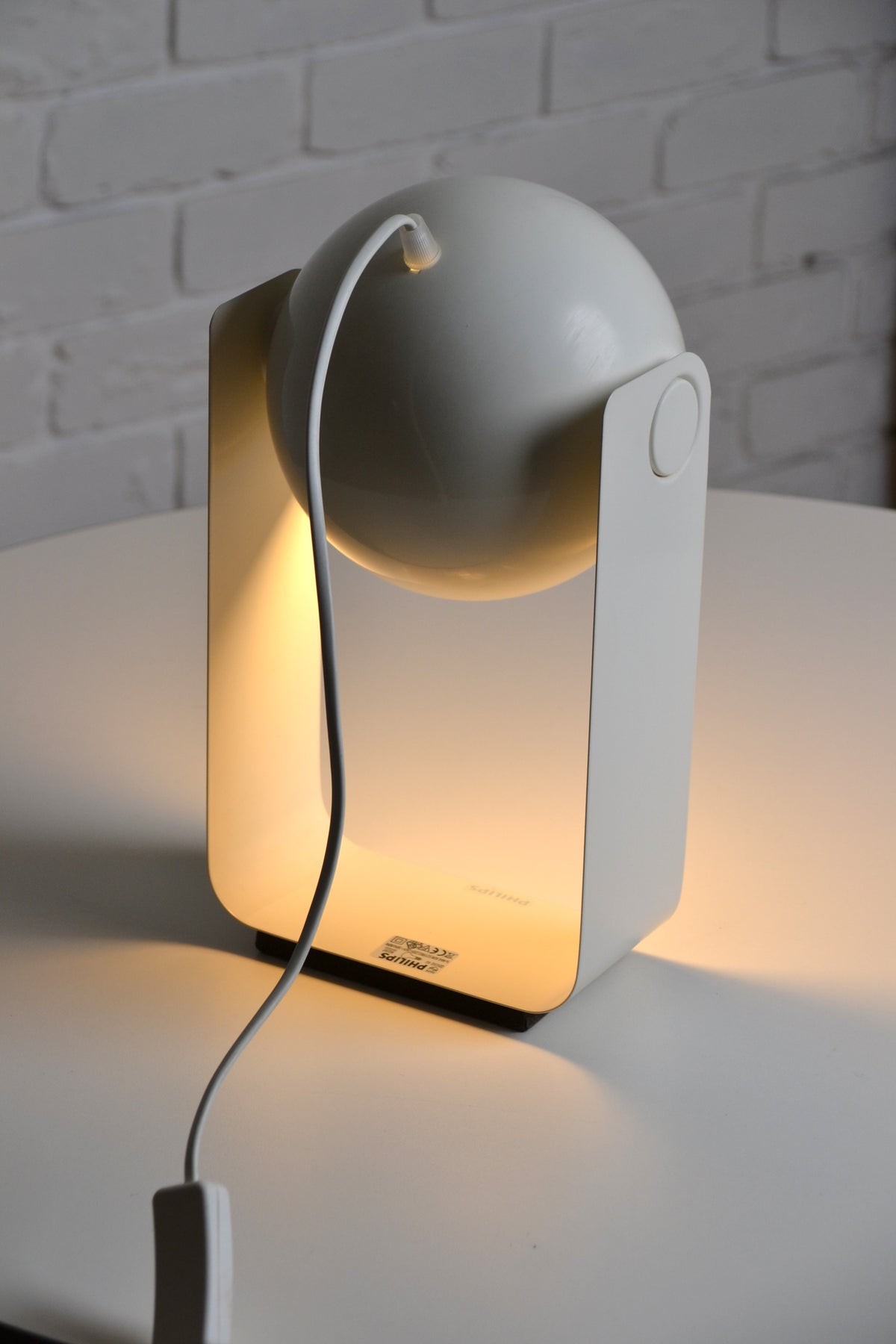 Vintage space aged eyeball lamp by Philips
