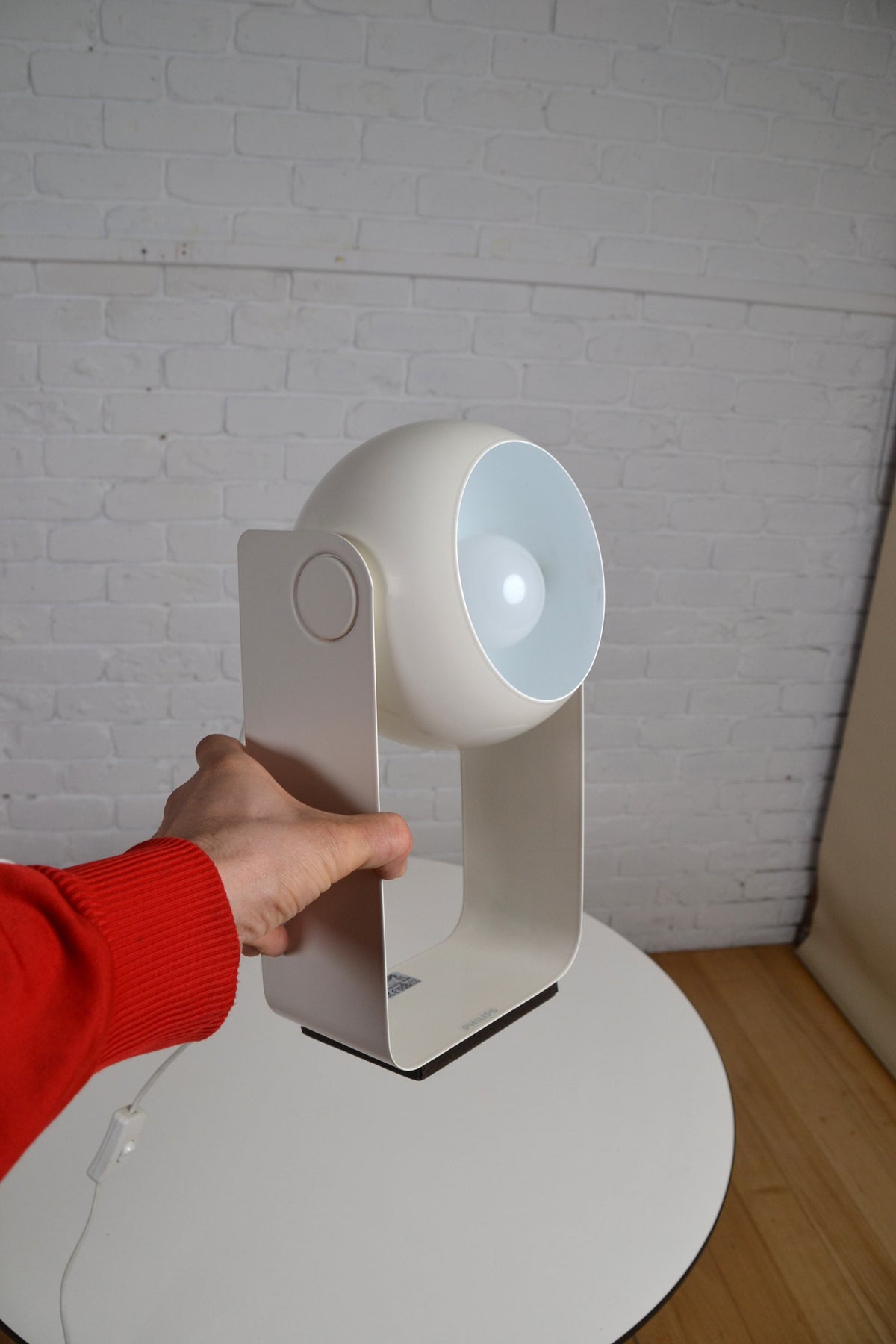 Vintage space aged eyeball lamp by Philips