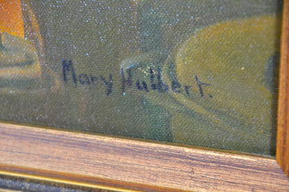 Vintage oil painting still life by Mary Hulbert
