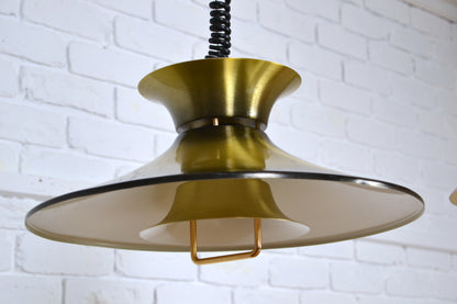 Vintage Danish layered brass pendant light