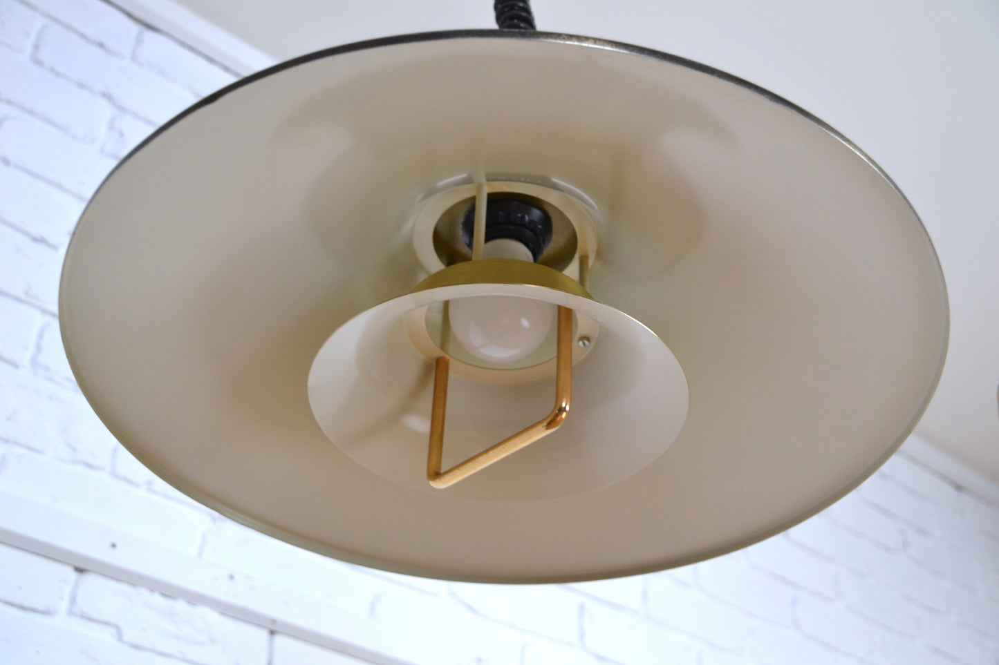 Vintage Danish layered brass pendant light