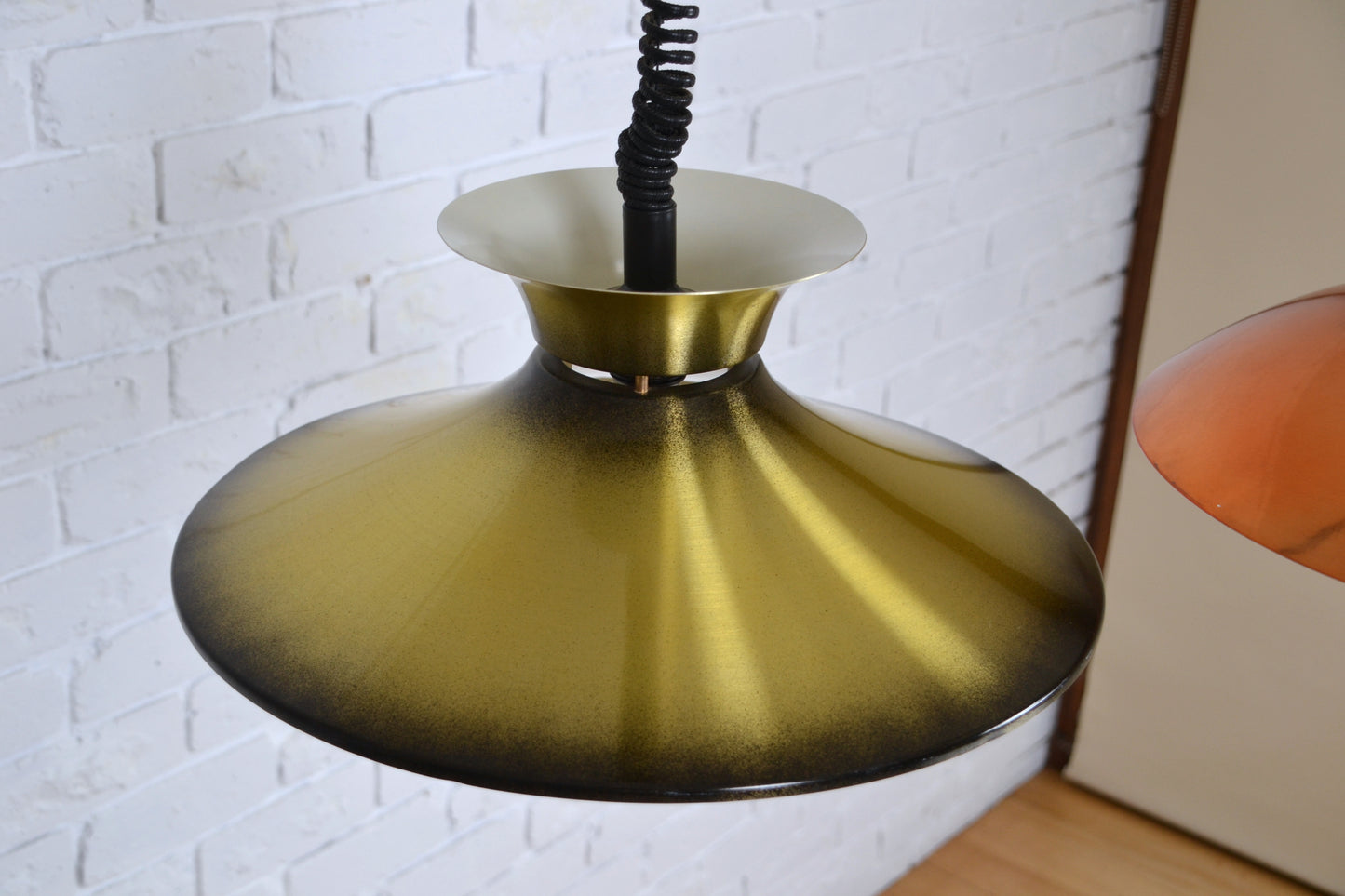 Vintage Danish layered brass pendant light
