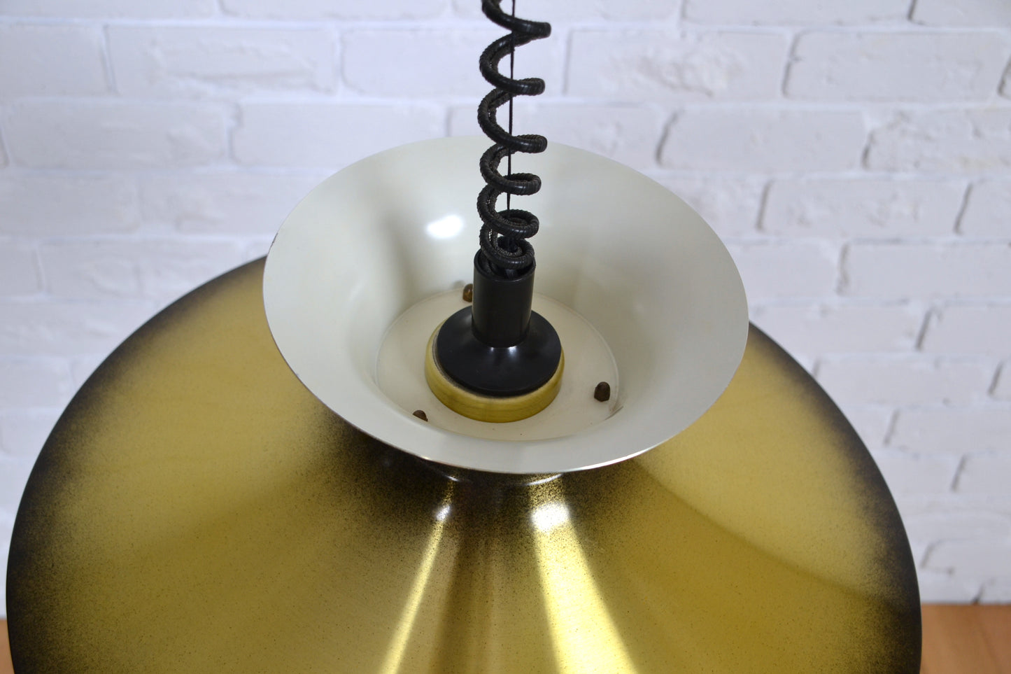 Vintage Danish layered brass pendant light