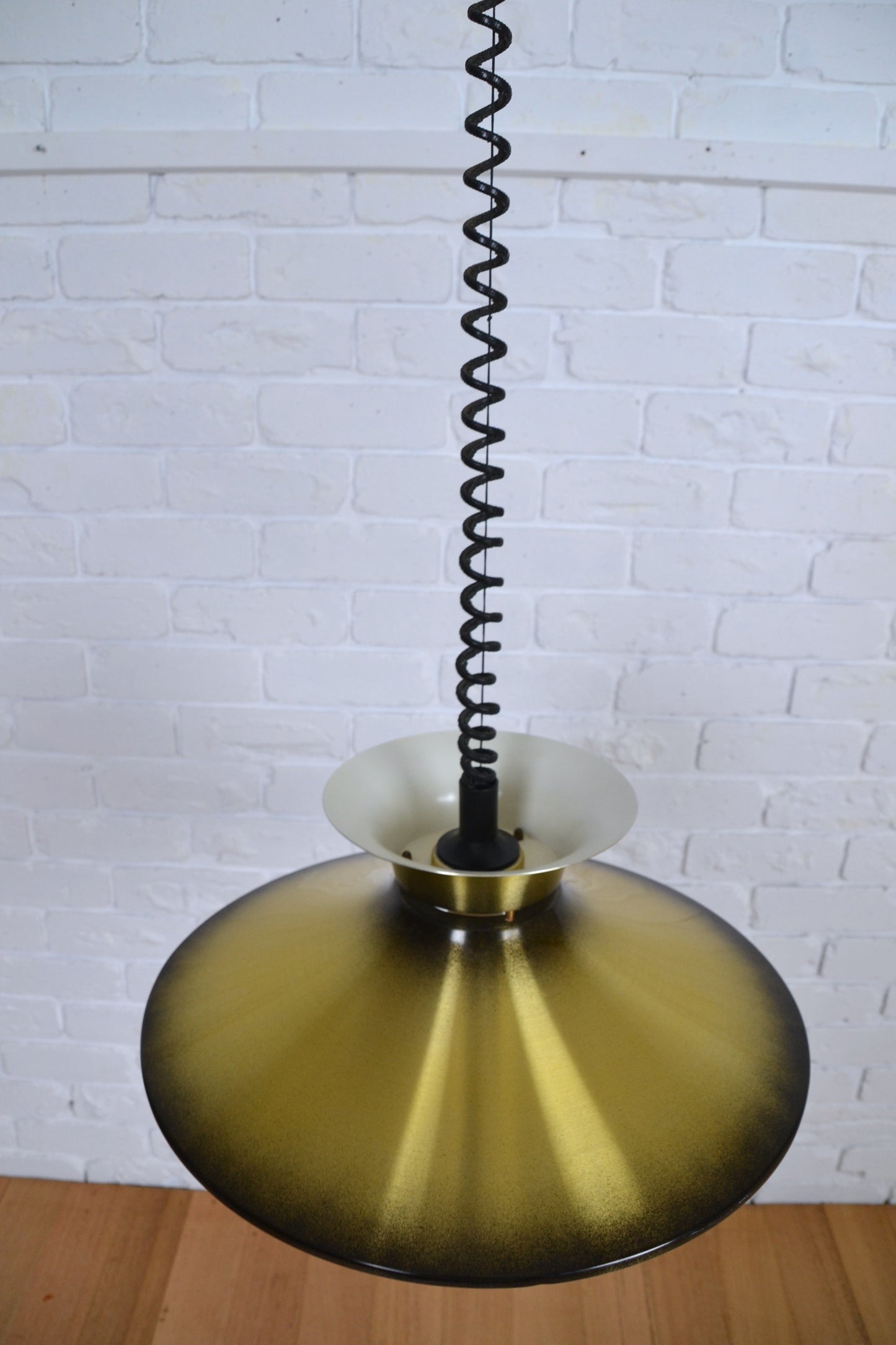 Vintage Danish layered brass pendant light