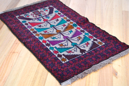 Tribal Afghan wool rug