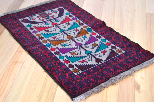 Tribal Afghan wool rug