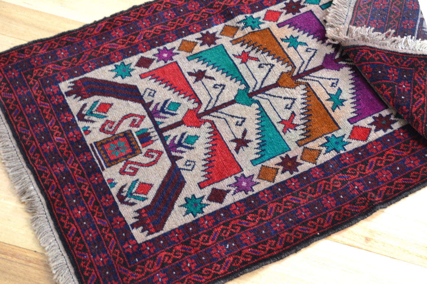 Tribal Afghan wool rug