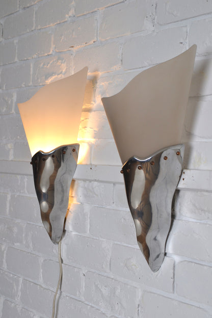 Amazing Post modern wall sconces by Masison Lucien Gau, France 1990s