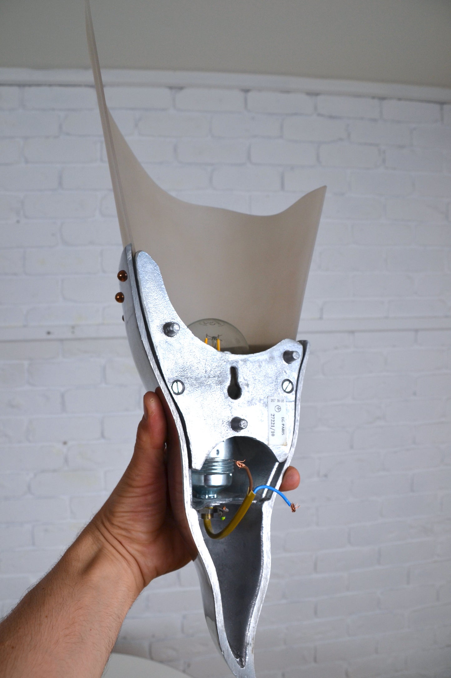 Amazing Post modern wall sconces by Masison Lucien Gau, France 1990s