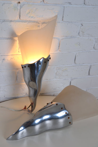 Amazing Post modern wall sconces by Masison Lucien Gau, France 1990s